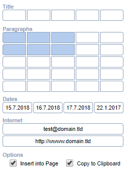 Lorem Ipsum text generating extension