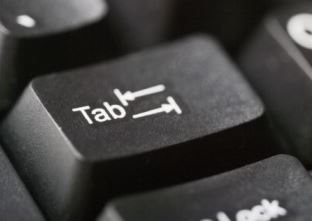 Tab key on keyboard