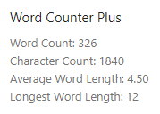 WordCounter highlighted stats